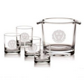 Aristocrat Ice Bucket & 4 On-the-Rocks Glasses